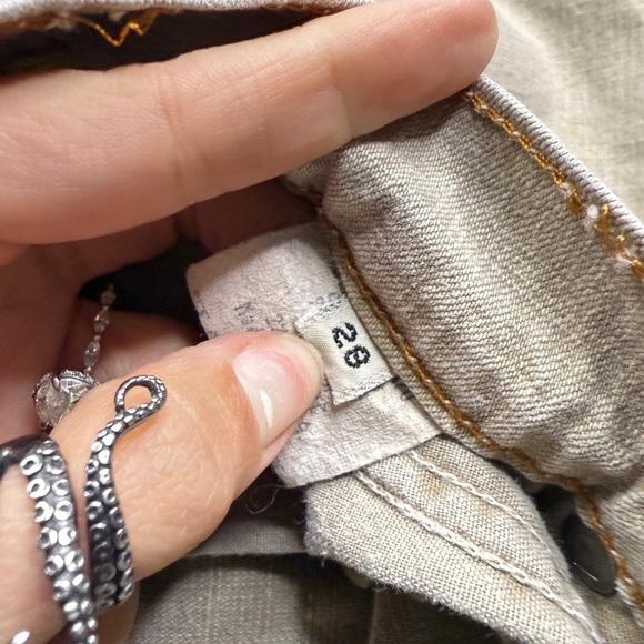 7 For All Mankind Size 28 Women's Beige Straight Leg Jeans - Picture 4 of 4